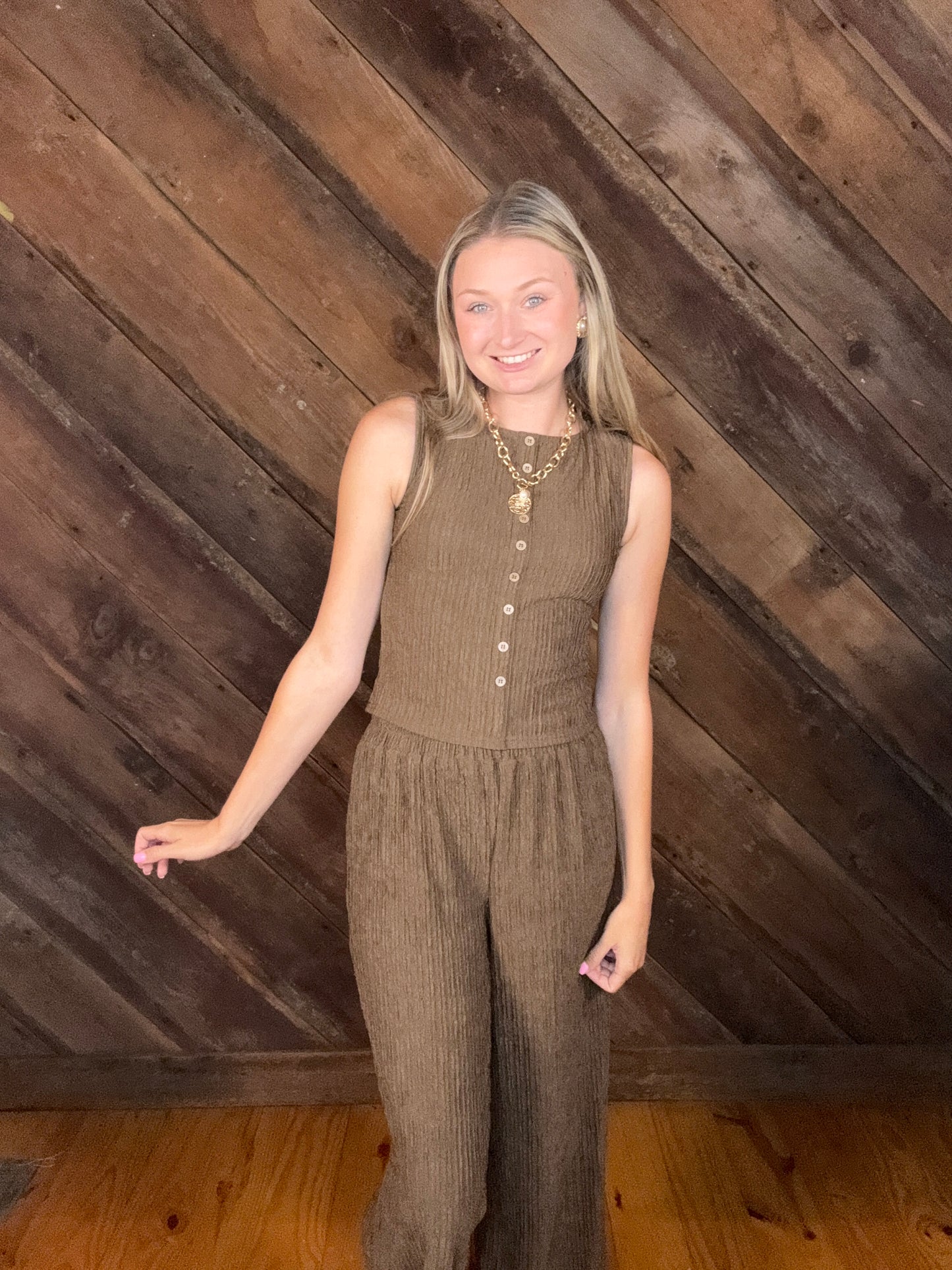 Ava Brown Pant Set