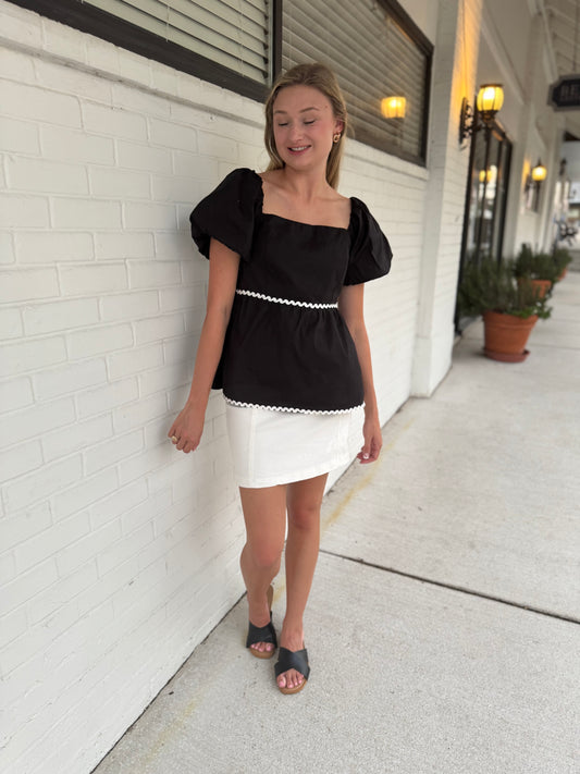 White Denim Skirt