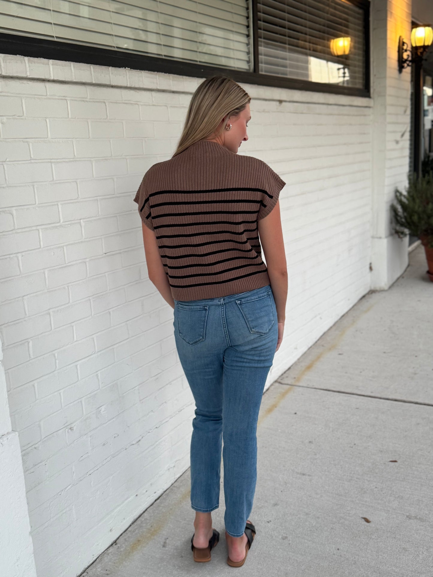 Susan Striped Brown Sweater Shirt