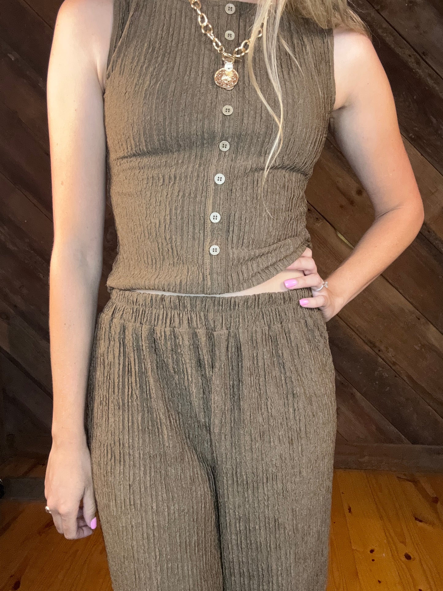 Ava Brown Pant Set