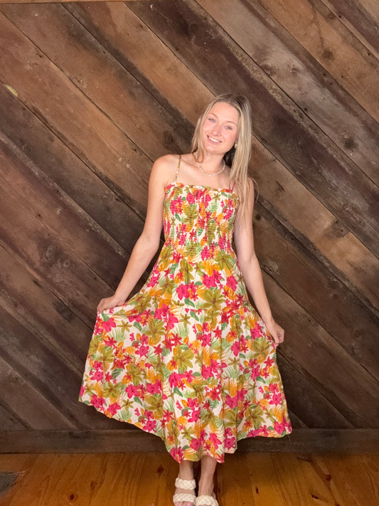 Sofia Floral Midi Dress