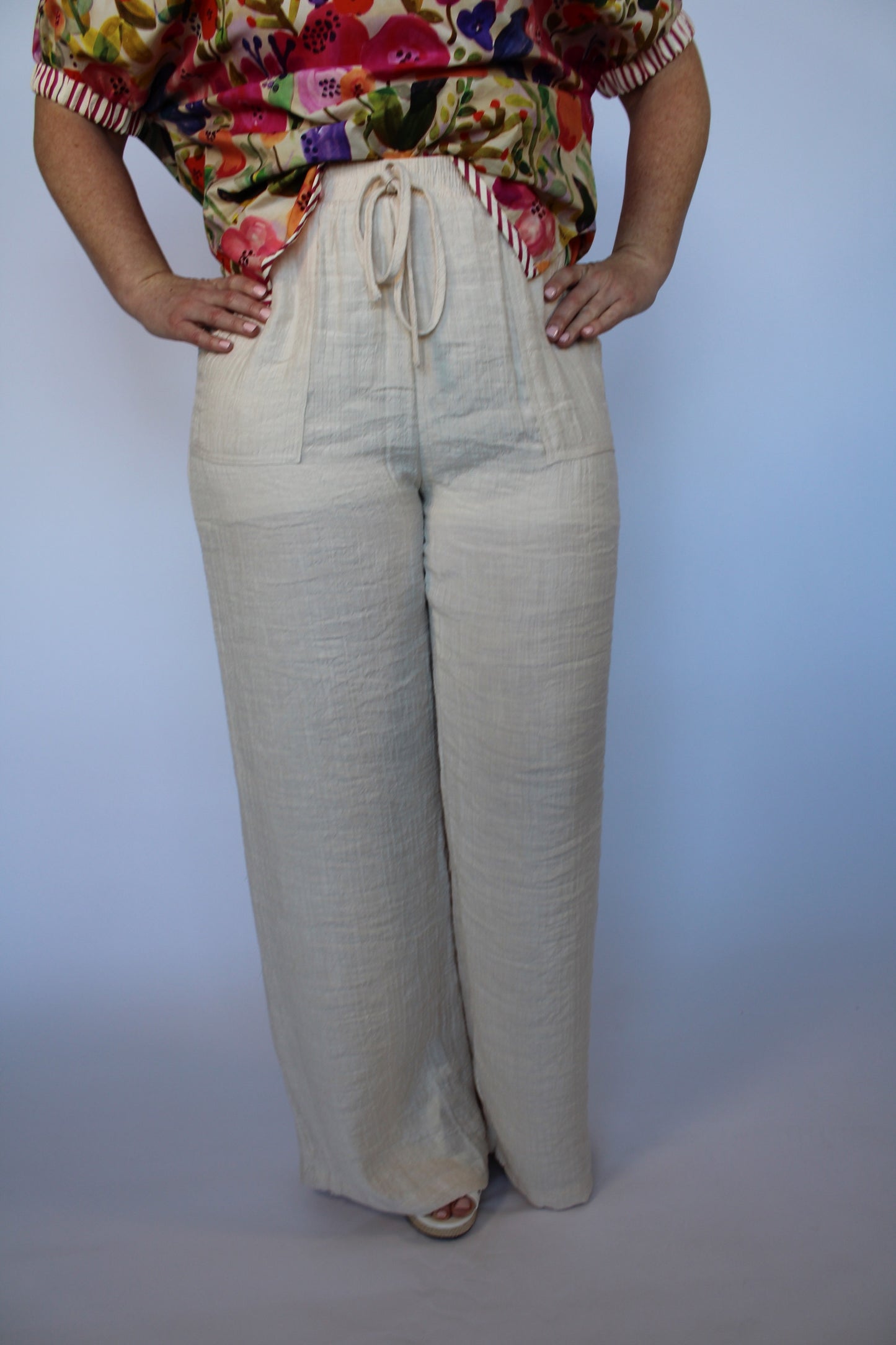 Taupe Gauze Lightweight Pants