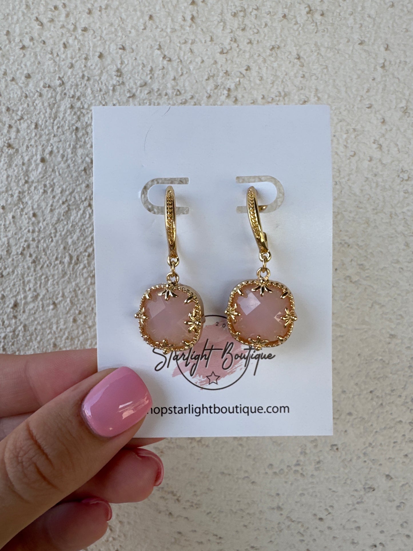 Jane Pink and Gold Earrings