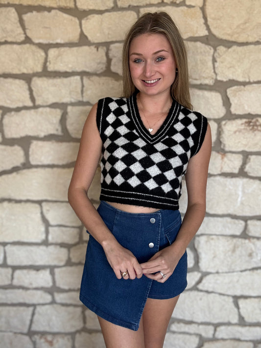 Lana Checkered Sweater Shirt