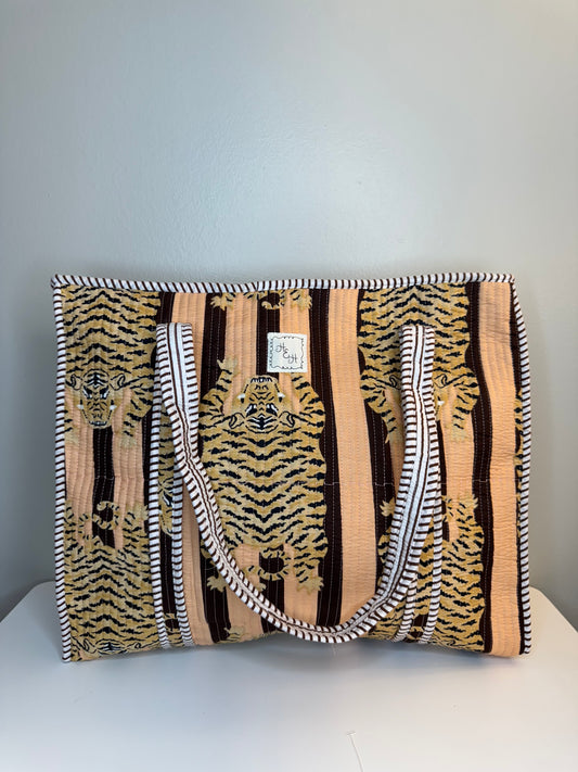 Leopard Quilted Tote Bag