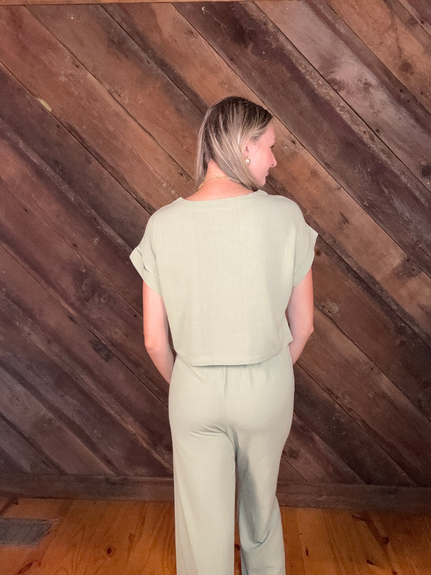Coffee Date Olive Pant Set