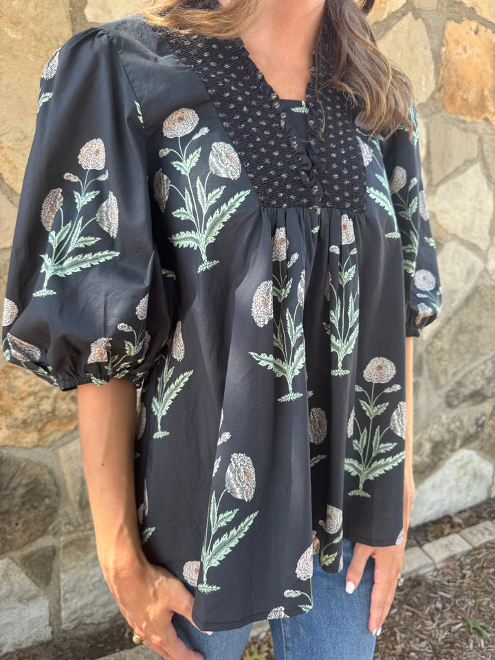 Alice Navy Half Sleeve Top
