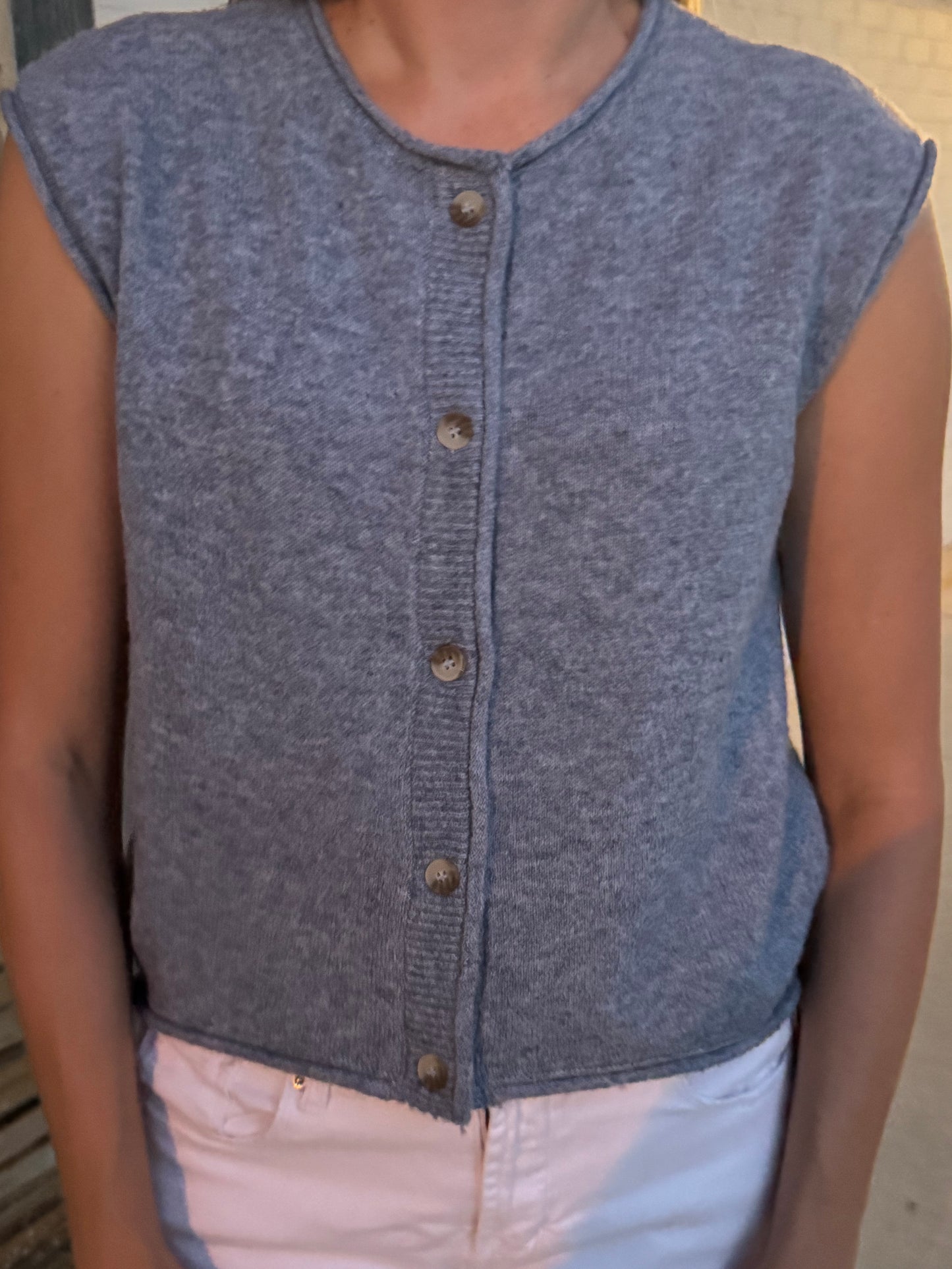 Melinda Dusty Blue Sweater Shirt