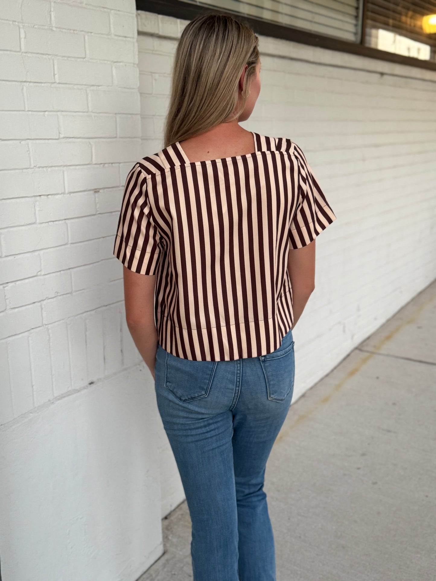 Tina V Neck Striped Top