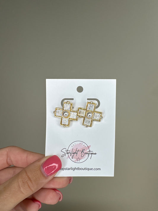 Silver and Gold Textured Studs