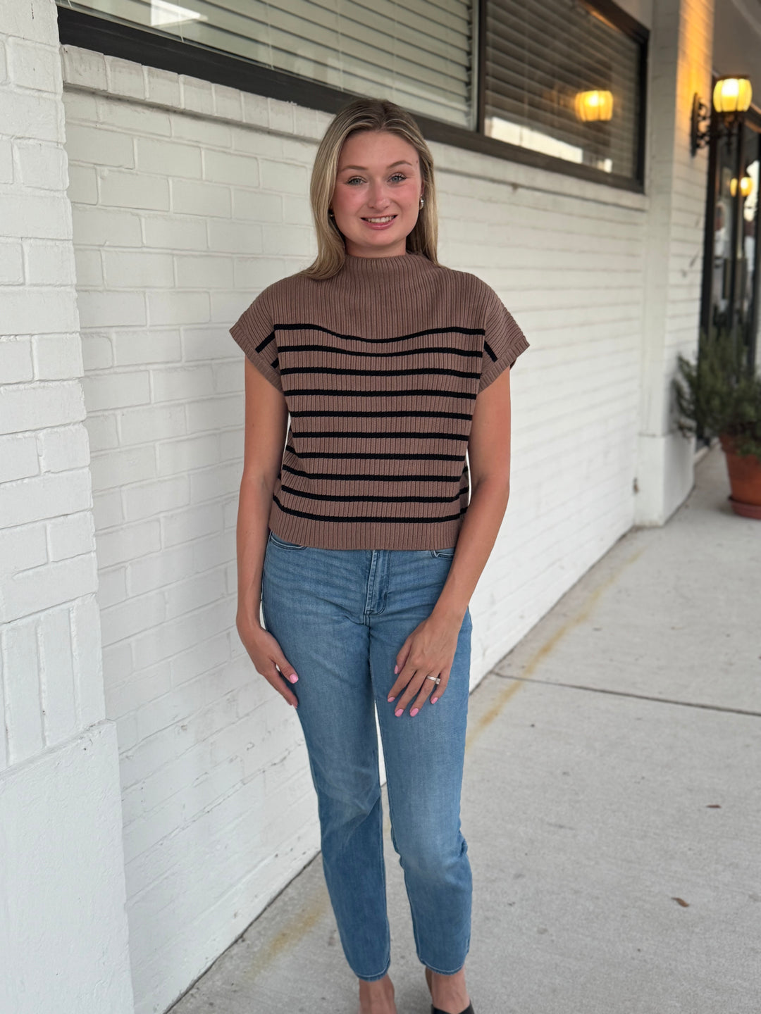 Susan Striped Brown Sweater Shirt