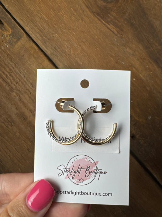 Abigail Two Toned Hoops