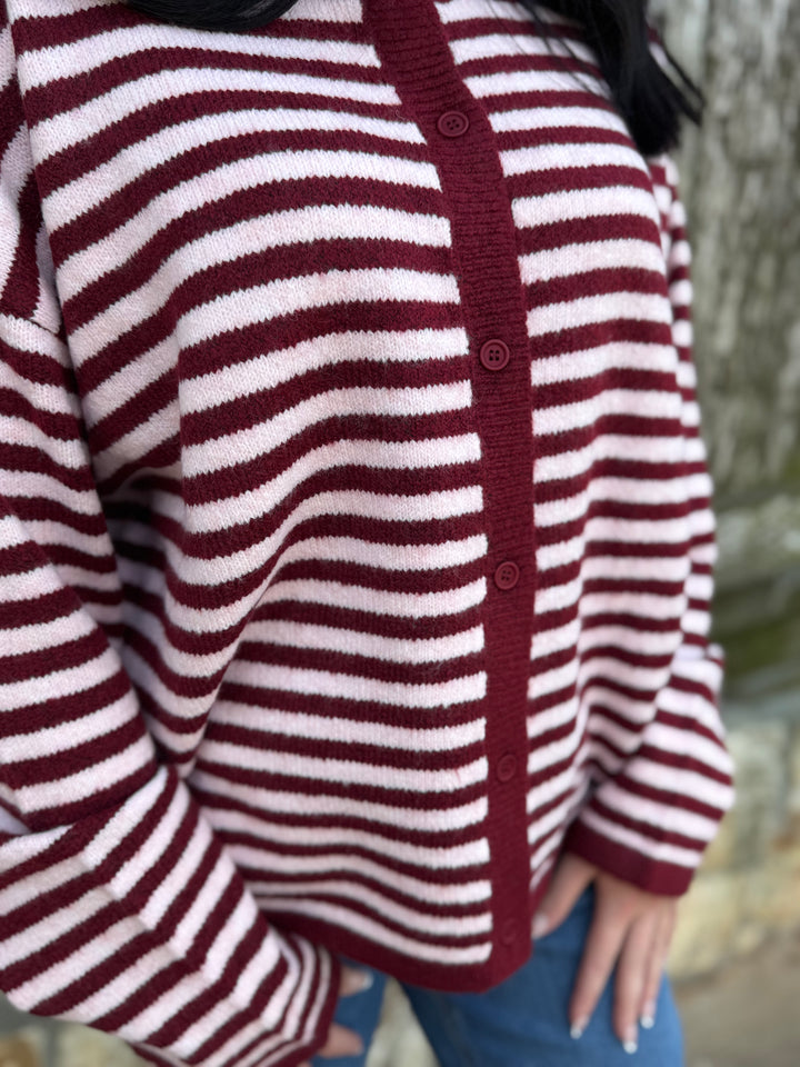 Tessa Pink Button Down Sweater