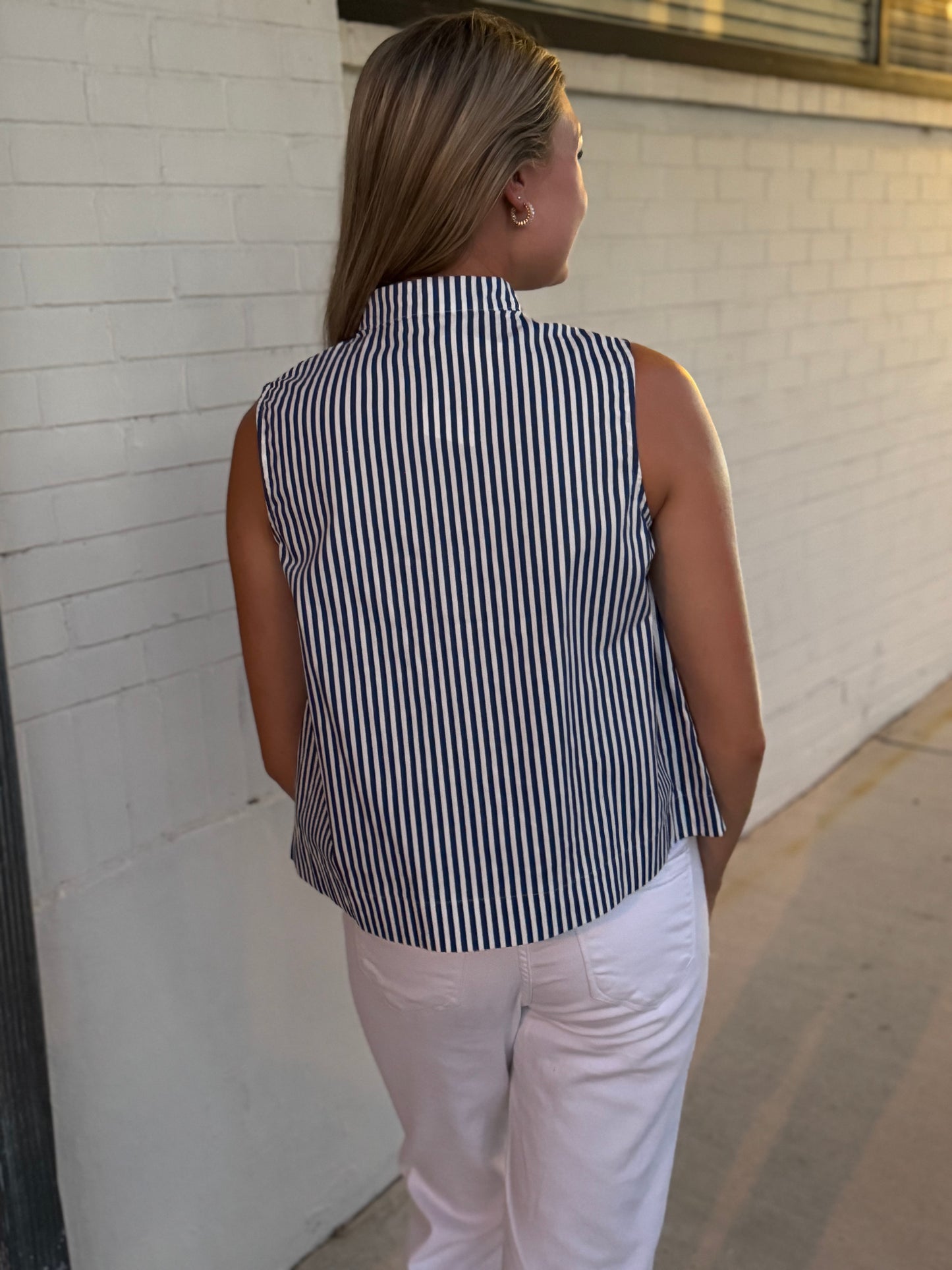 Reann Striped Sleeveless Top