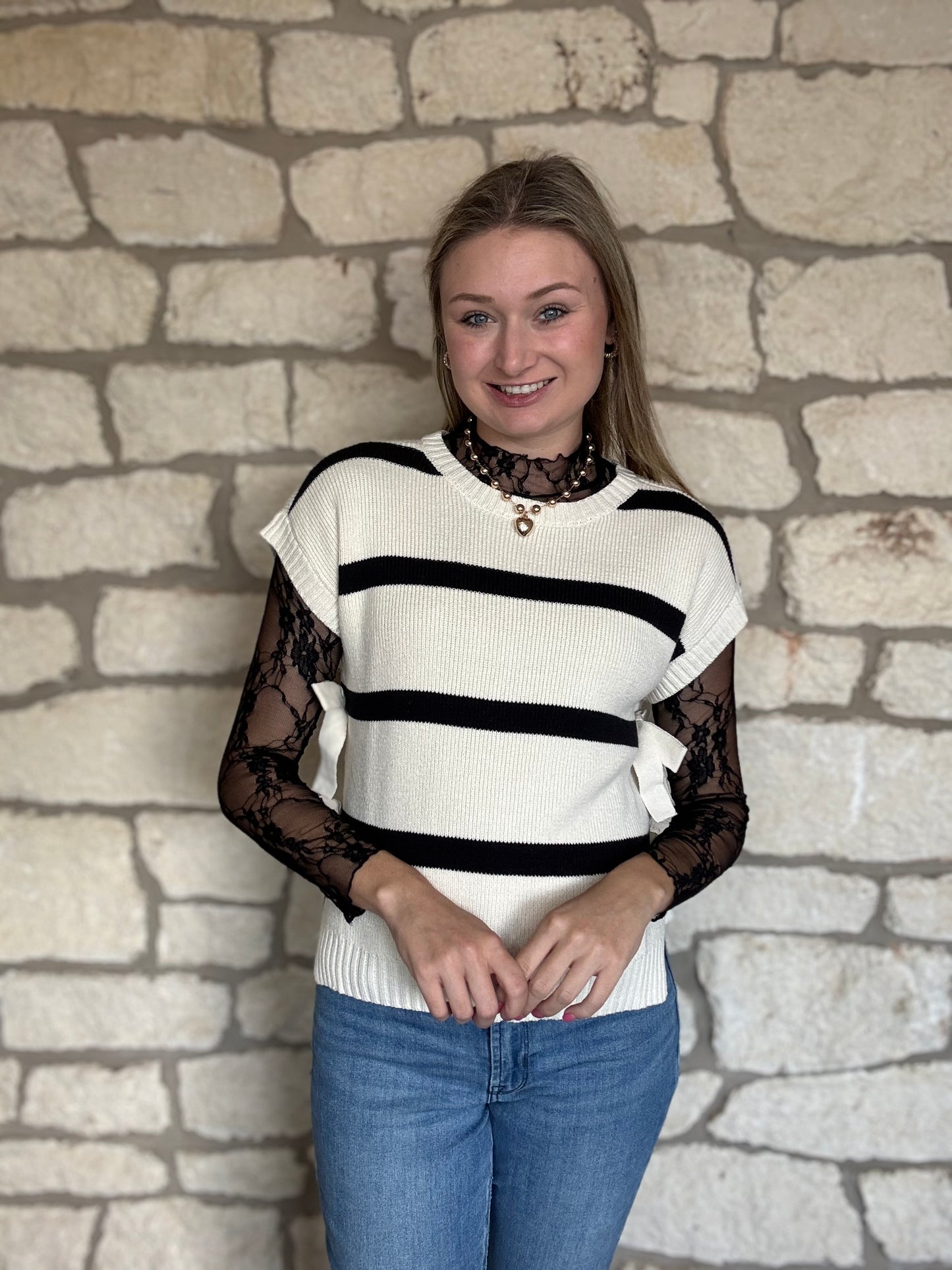 Lace Layering Top- Black