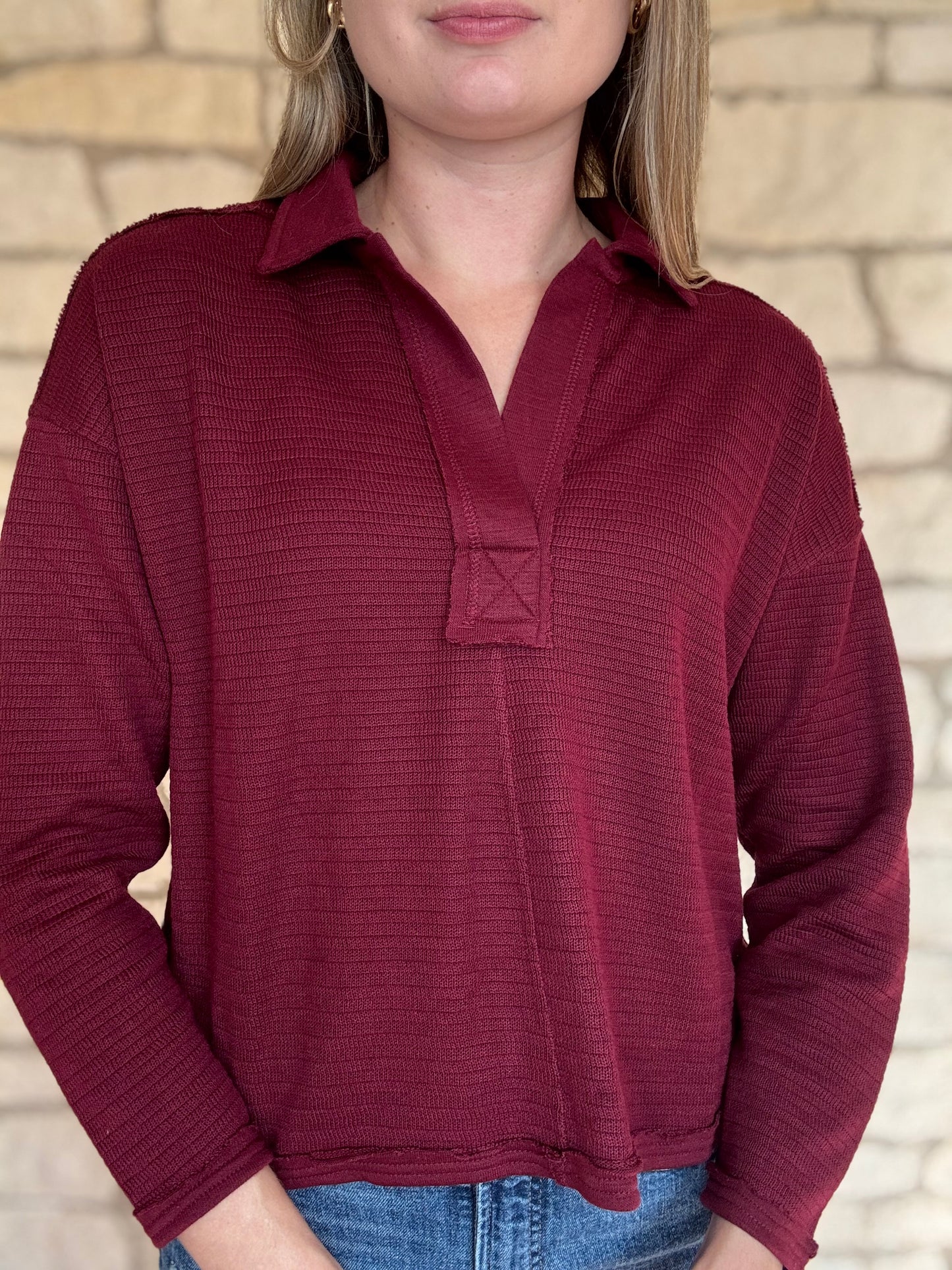 Lacey Collared Lightweight Top