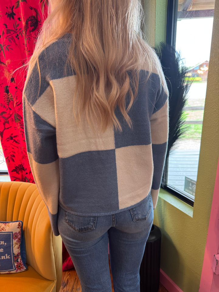 Jessie Blue Checkered Sweater