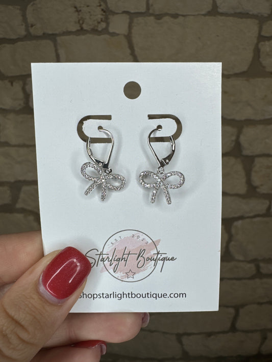 Silver Bow Earrings