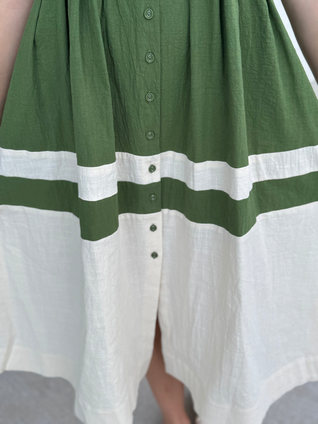 Lettie Green Pleated Midi Dress