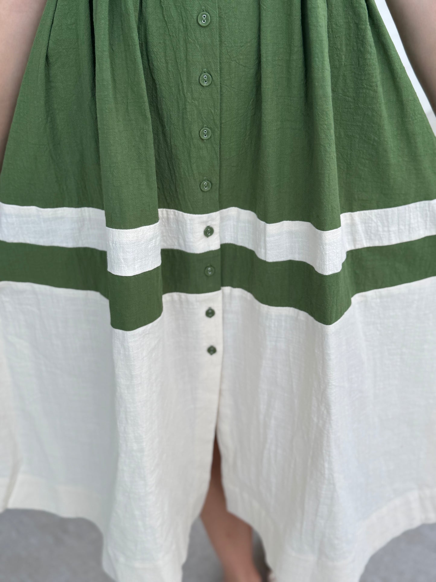Lettie Green Pleated Midi Dress