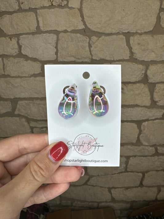 Clear Teardrop Earrings