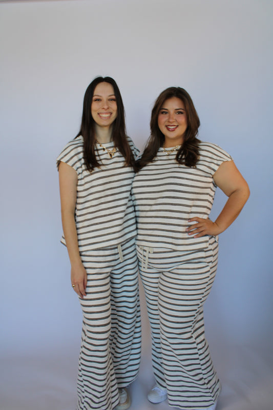 Victoria Striped Drawstring Set