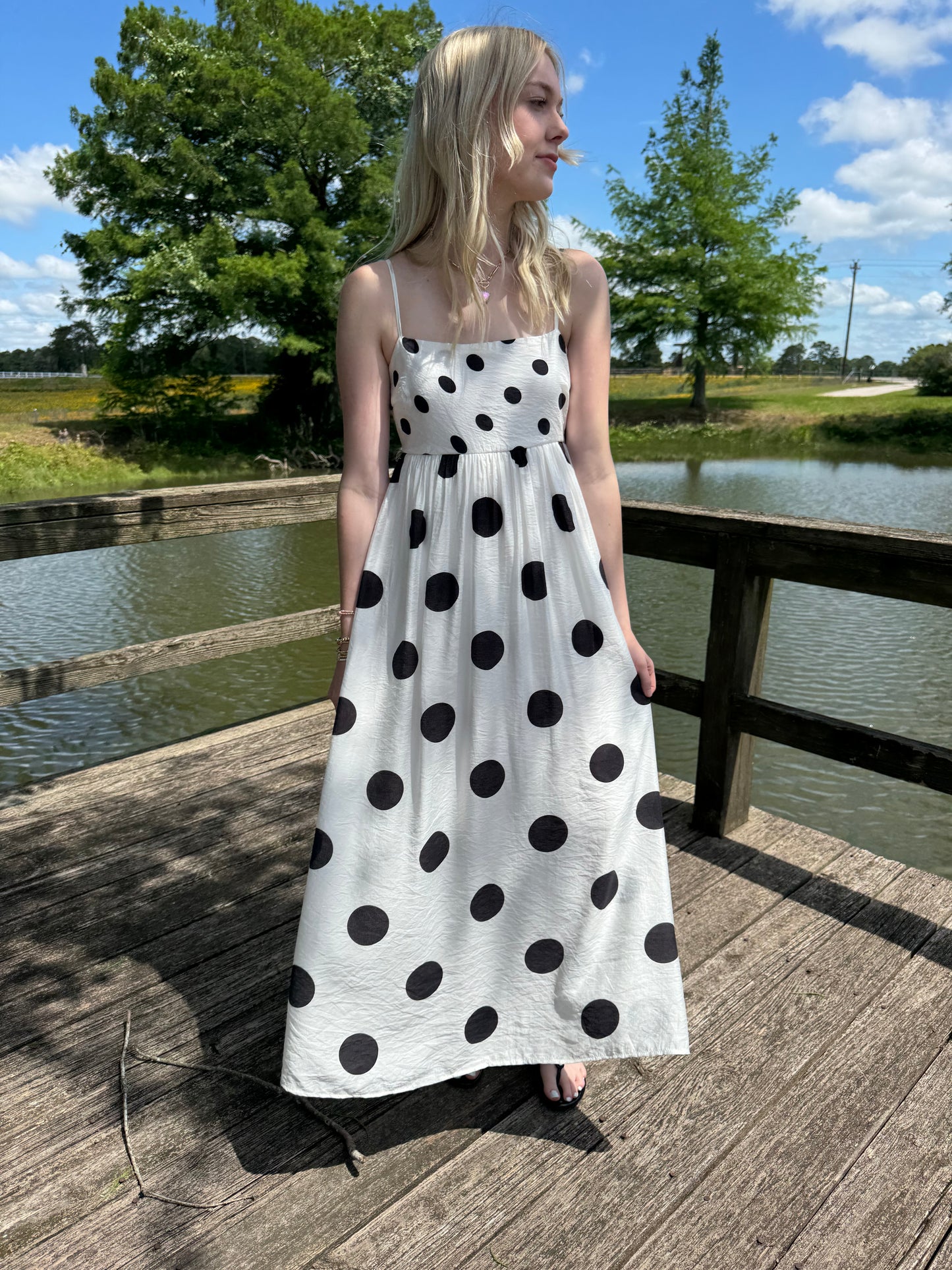 Kayla Polka Dot Midi Dress
