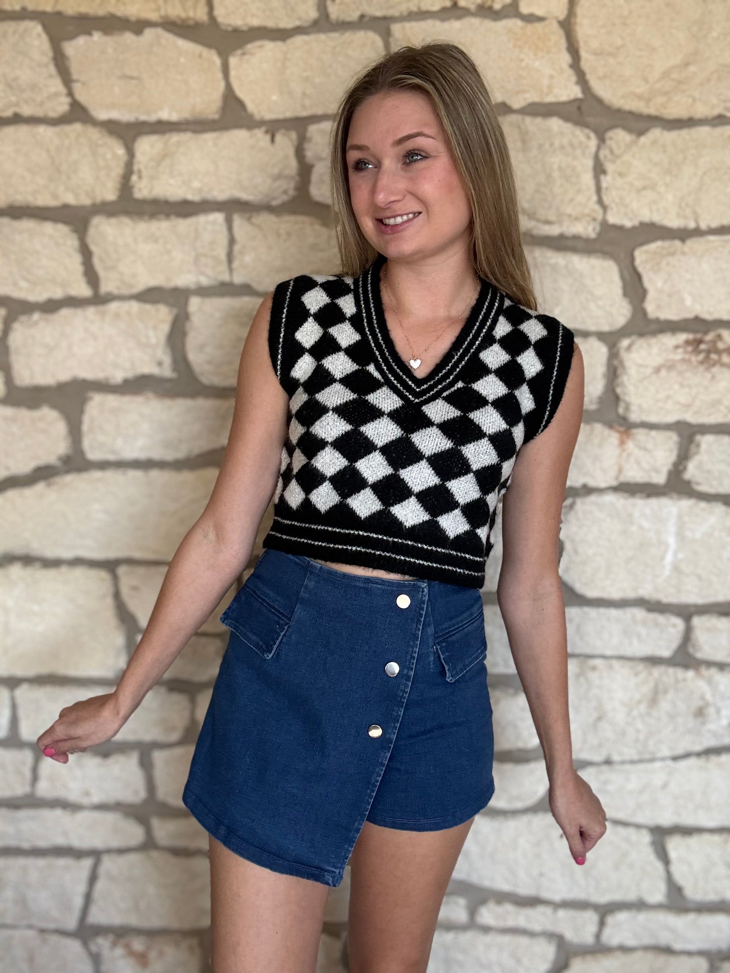 Lana Checkered Sweater Shirt