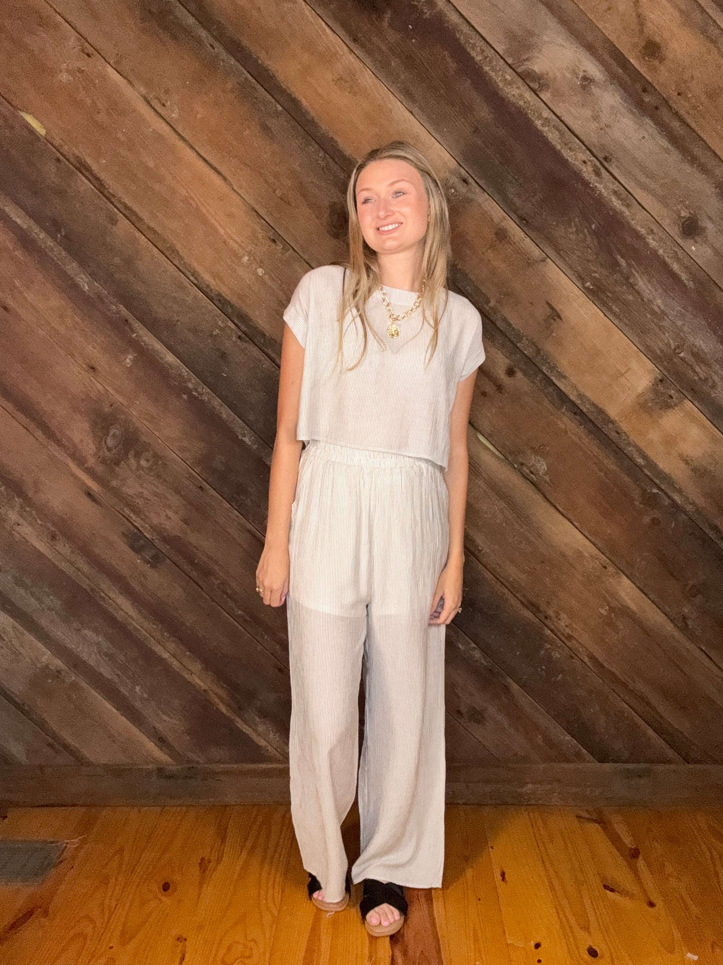 Chole Stripe Pant Set