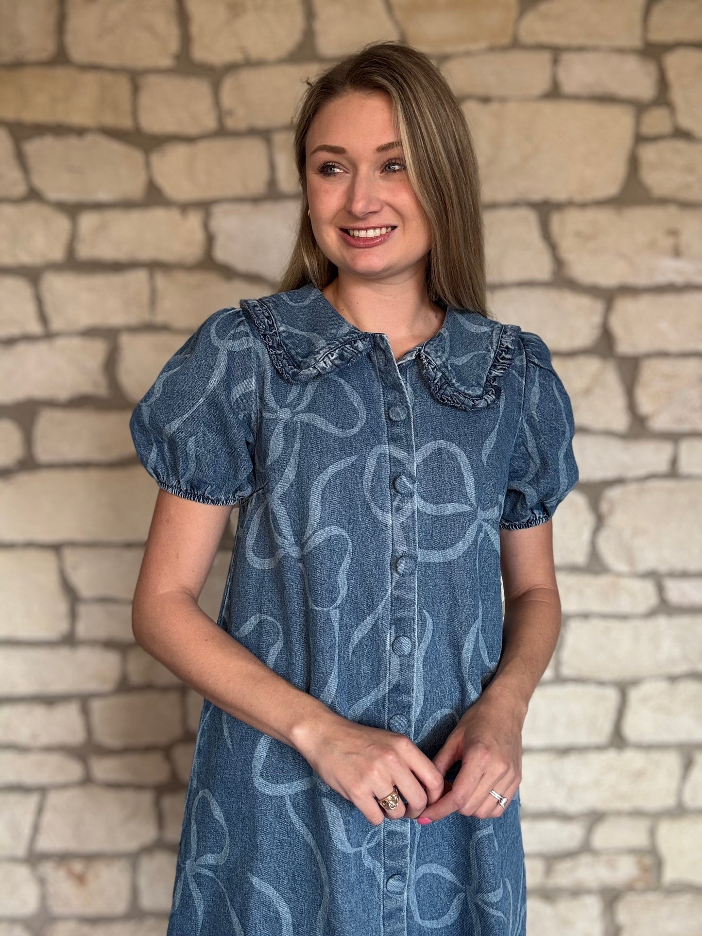 Denim Bow Dress