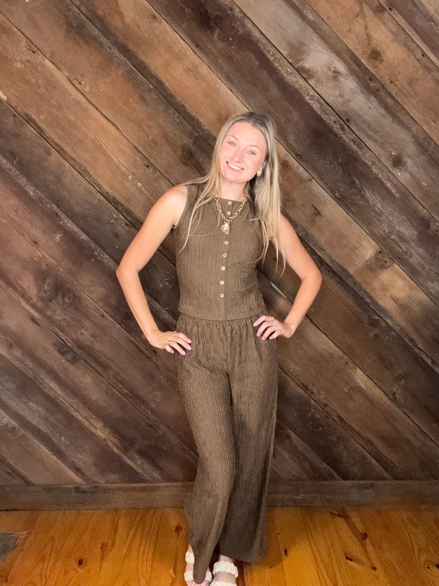 Ava Brown Pant Set