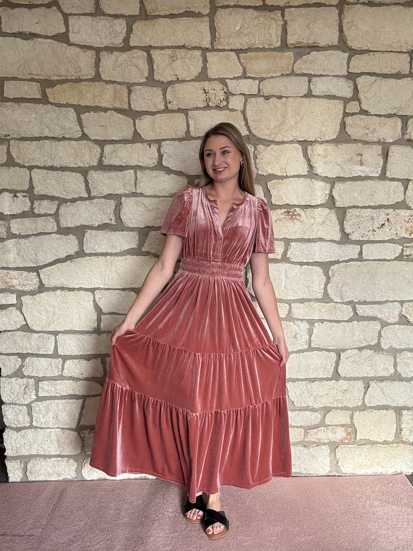 Mauve Velvet Dress