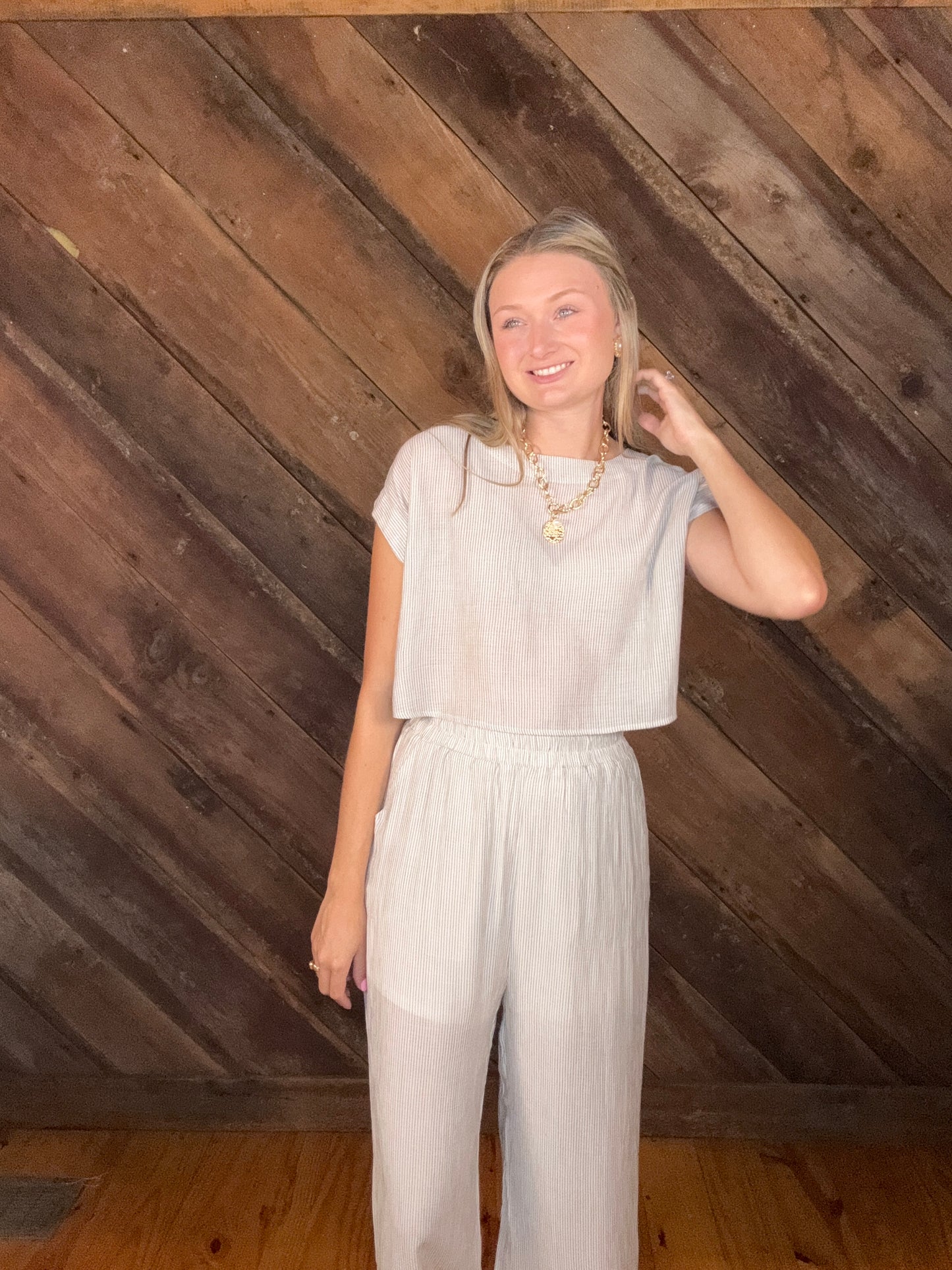 Chole Stripe Pant Set