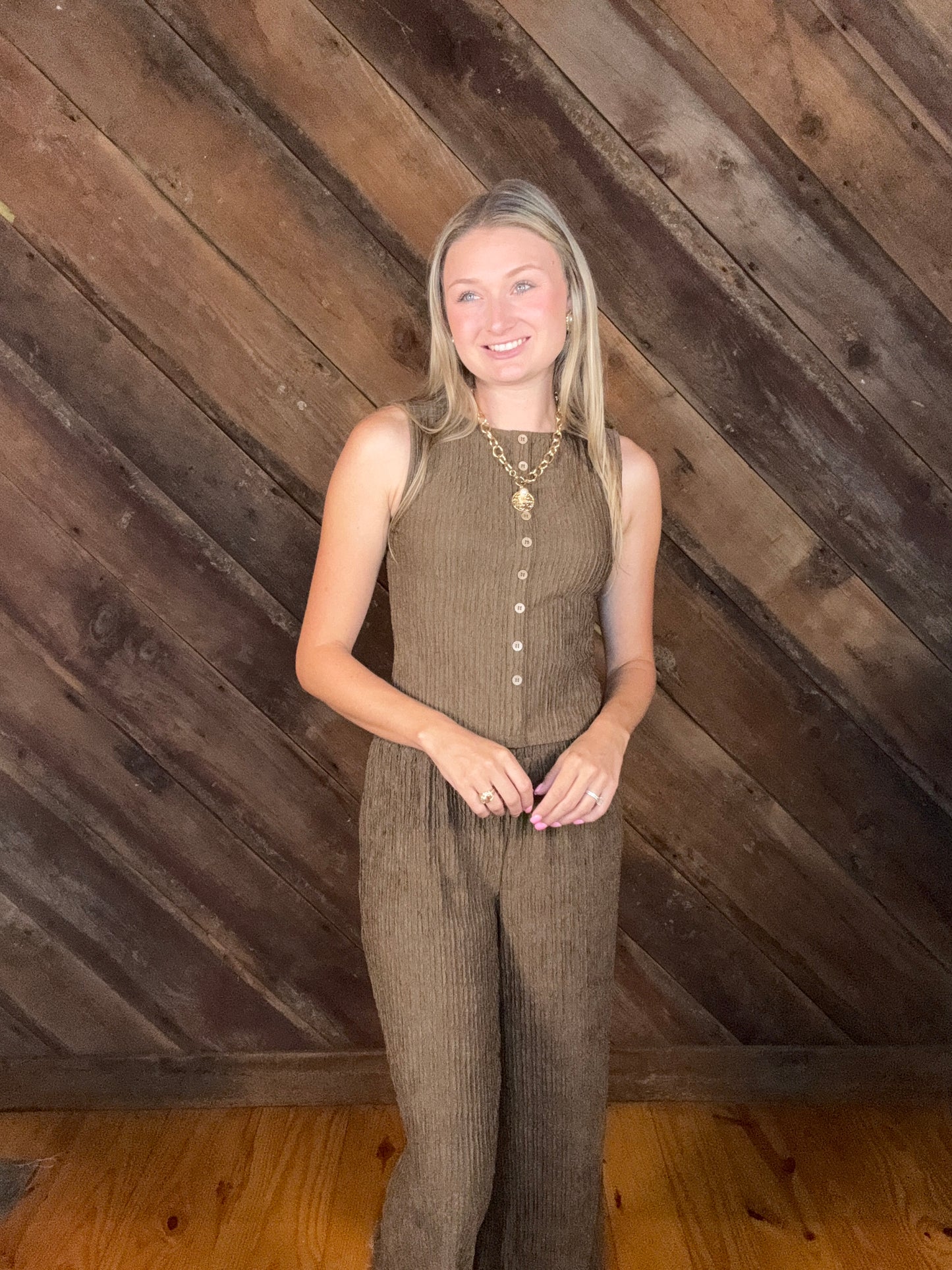 Ava Brown Pant Set