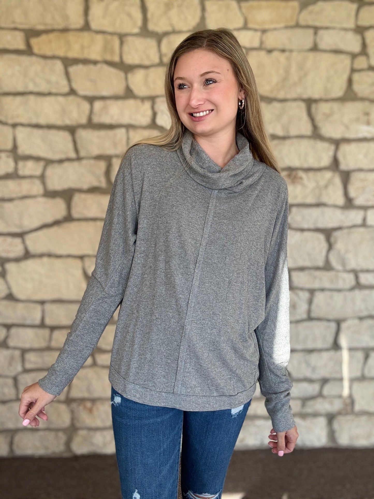 Changing Leaves Top- Grey