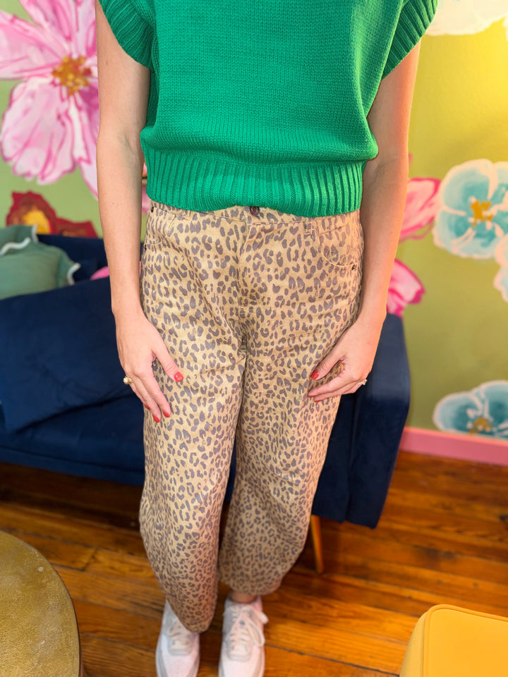 Avery Leopard Jeans