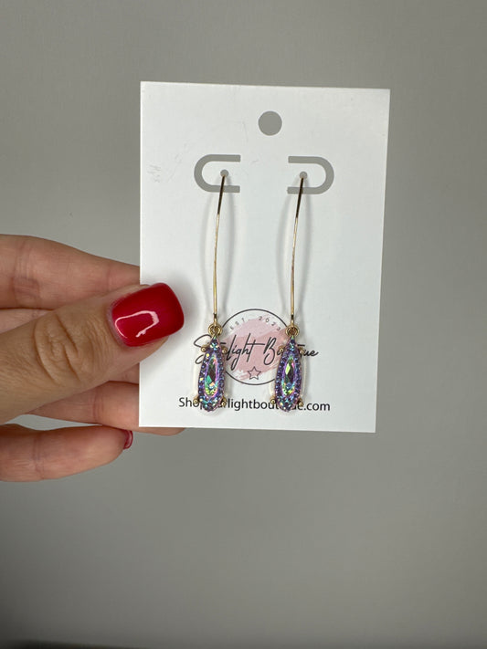 Purple Drop Earrings
