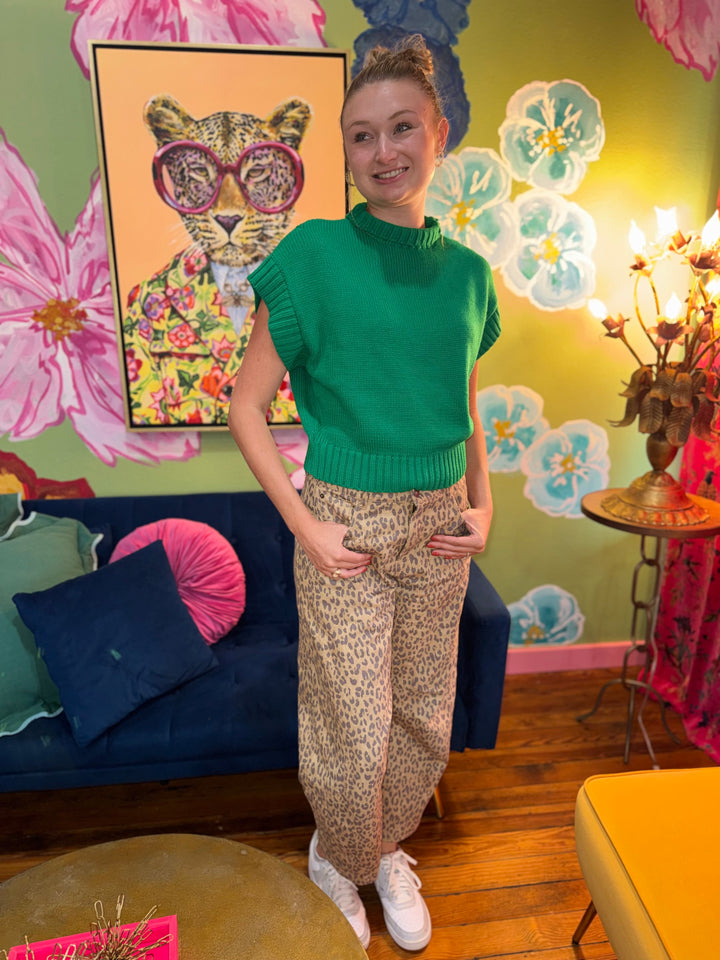 Avery Leopard Jeans