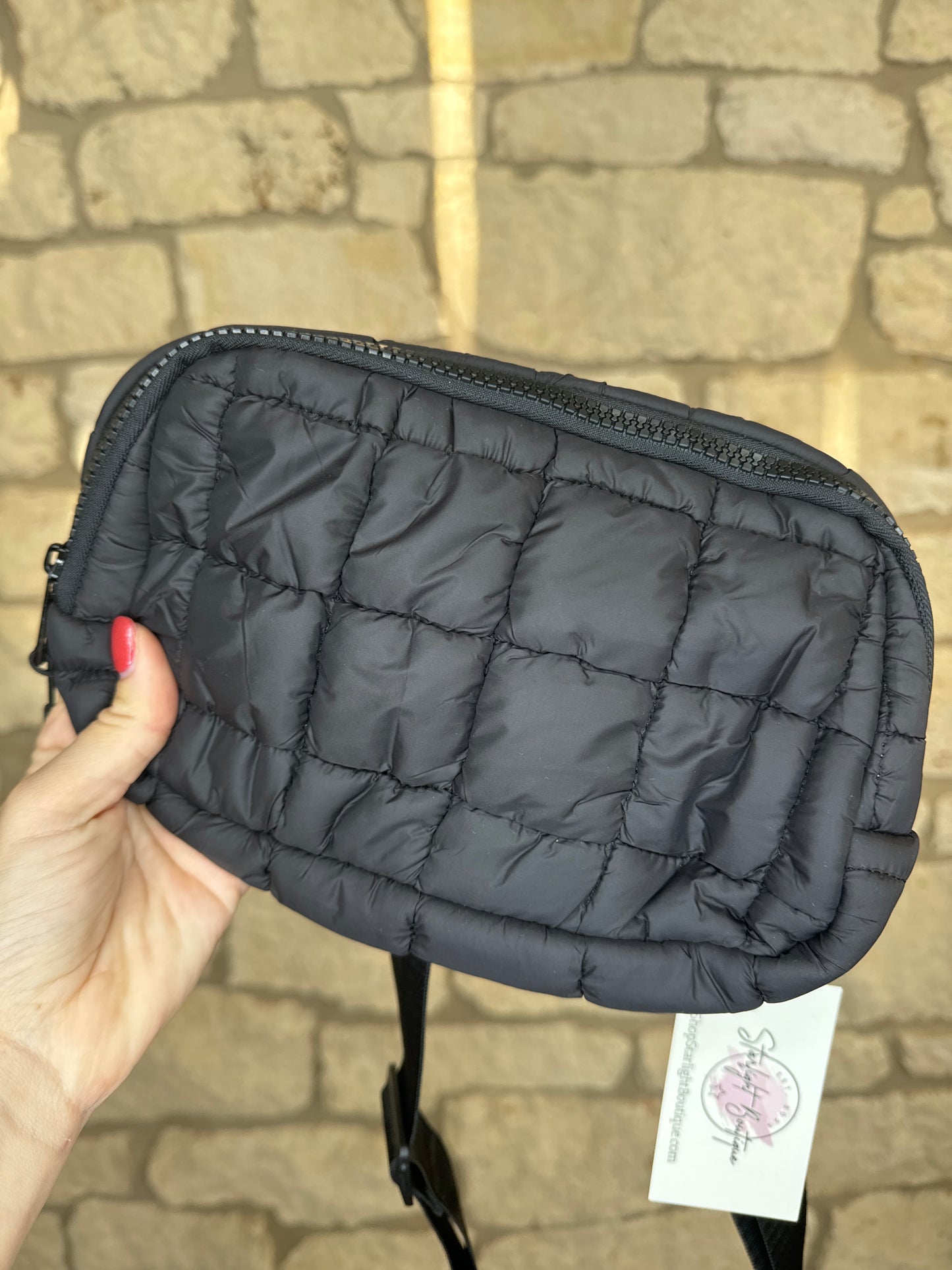 Puff Belt Bag- Black