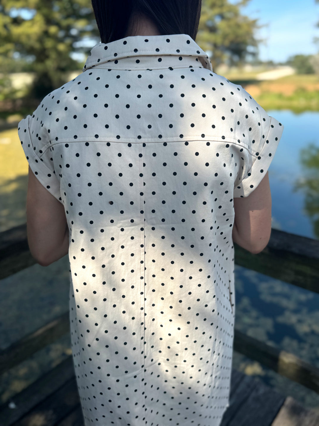 Amer Cream Polka Dot Mini Dress