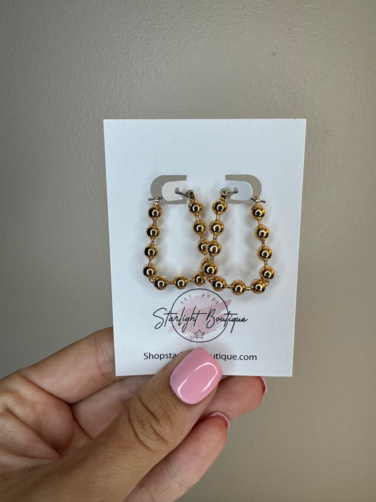 Beaded Ball Hoops