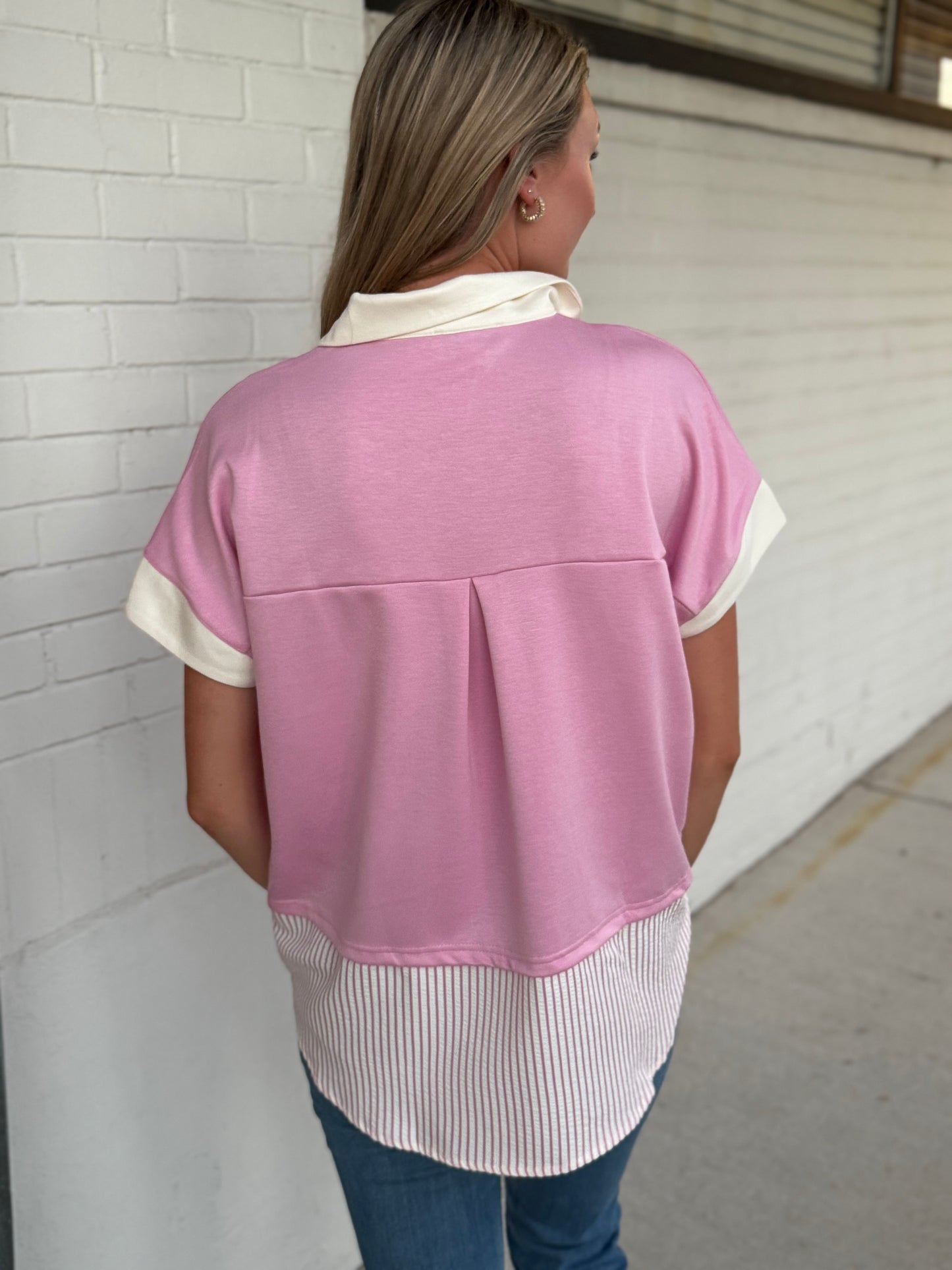 Lois Pink Stripe Top