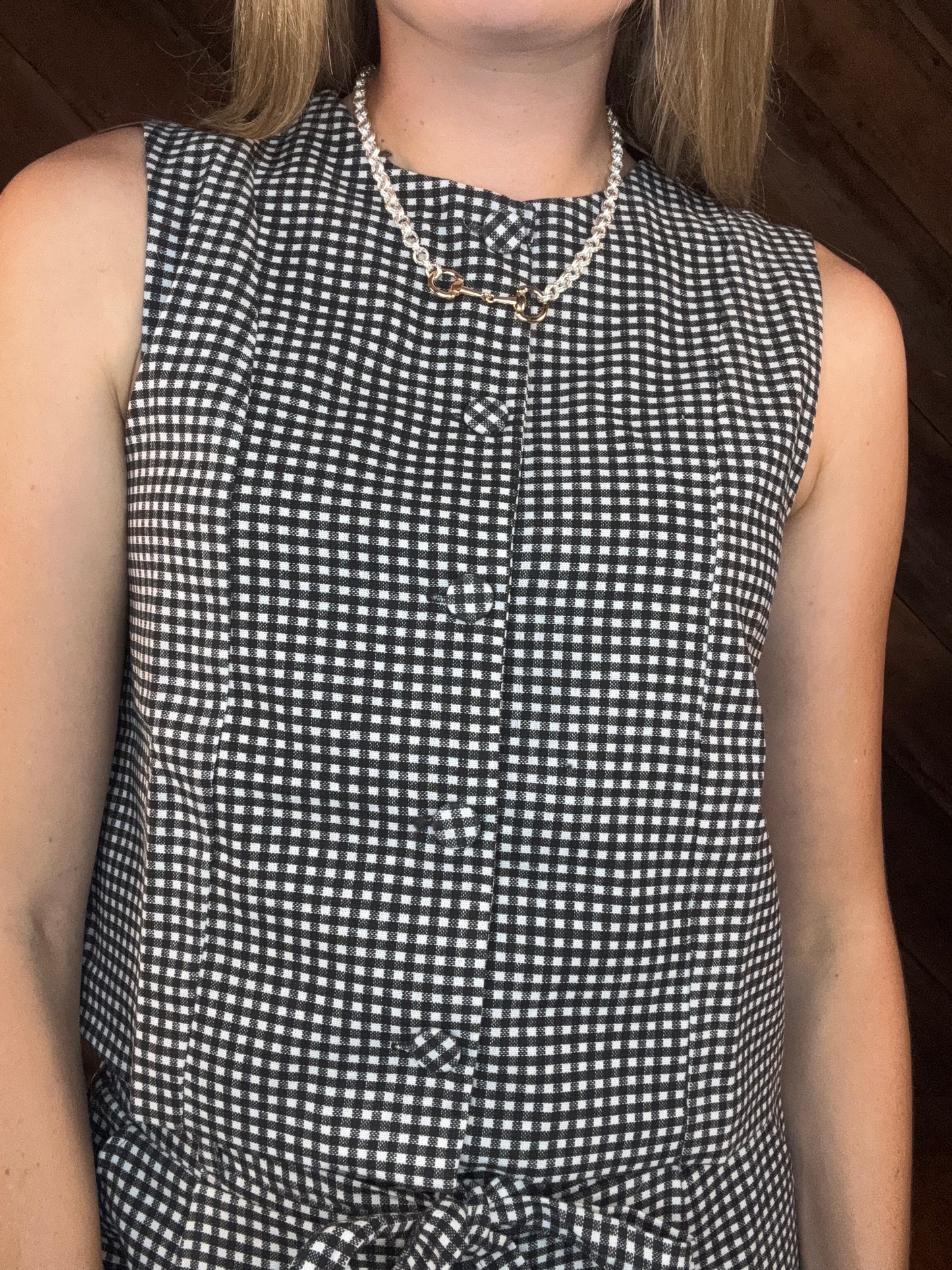 Black Gingham Short Set
