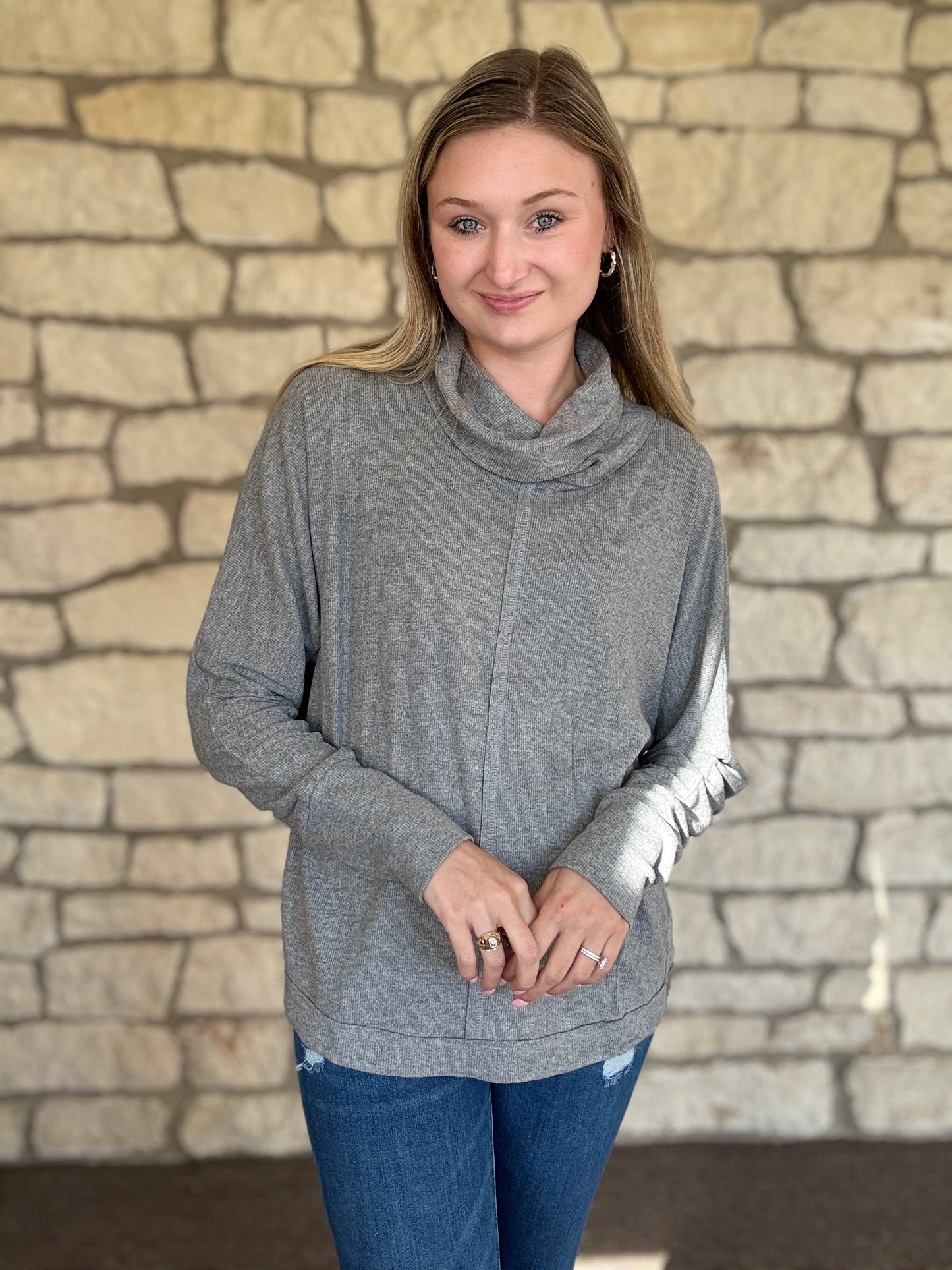 Changing Leaves Top- Grey