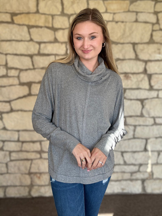 Changing Leaves Top- Grey