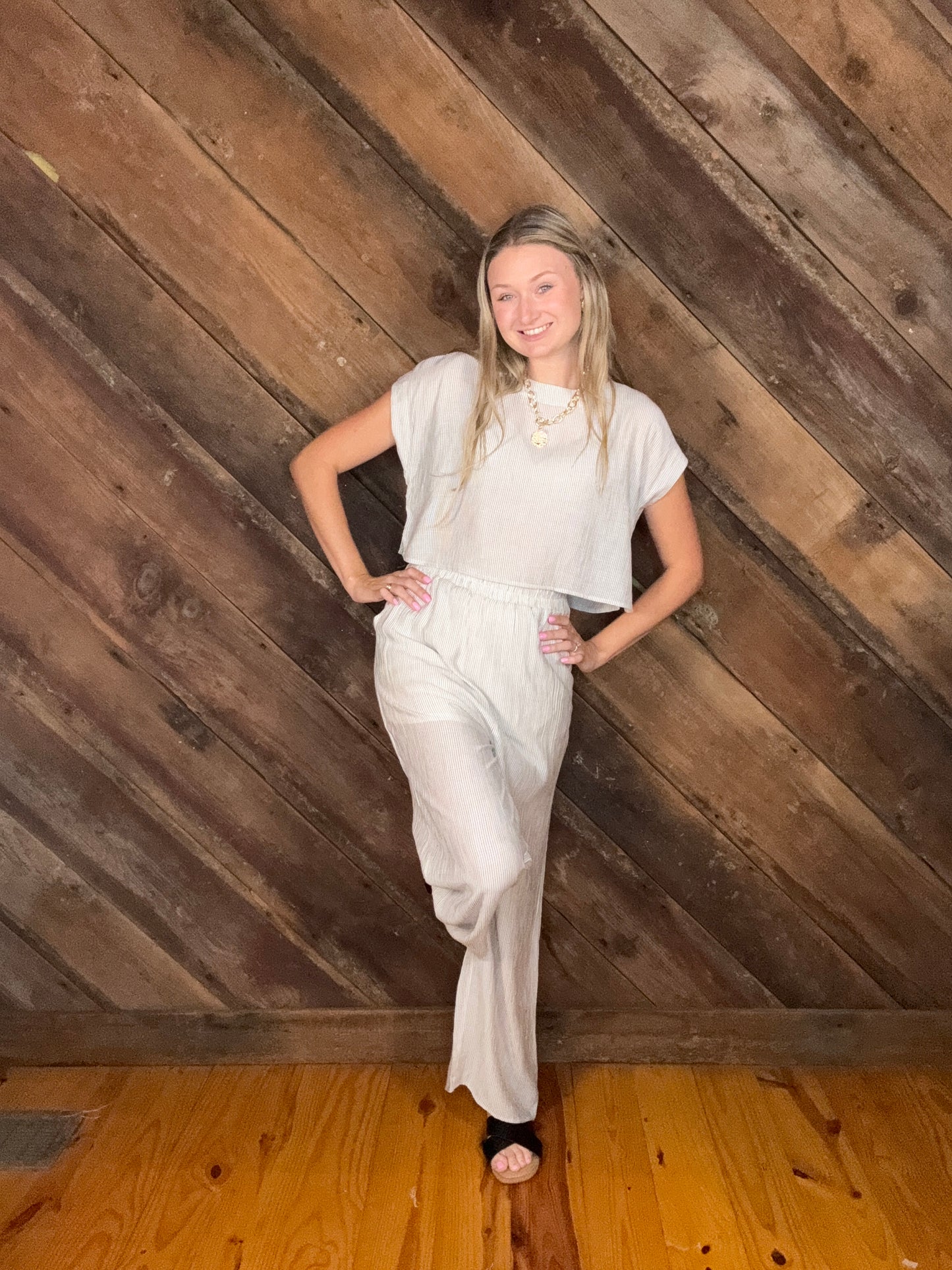 Chole Stripe Pant Set