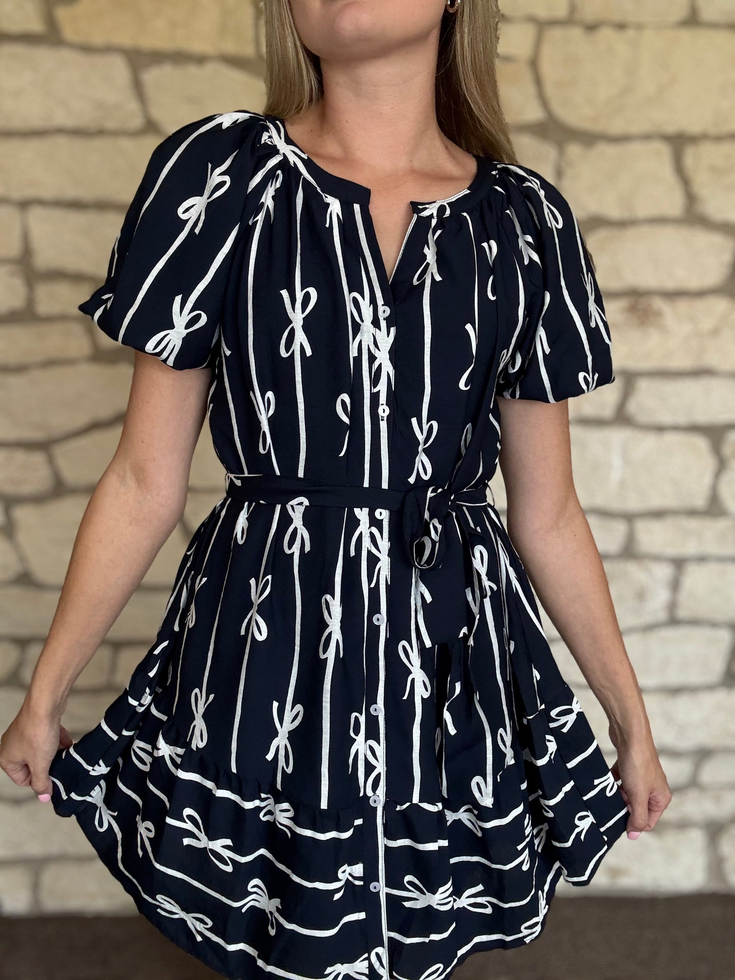 Navy Bow Dress