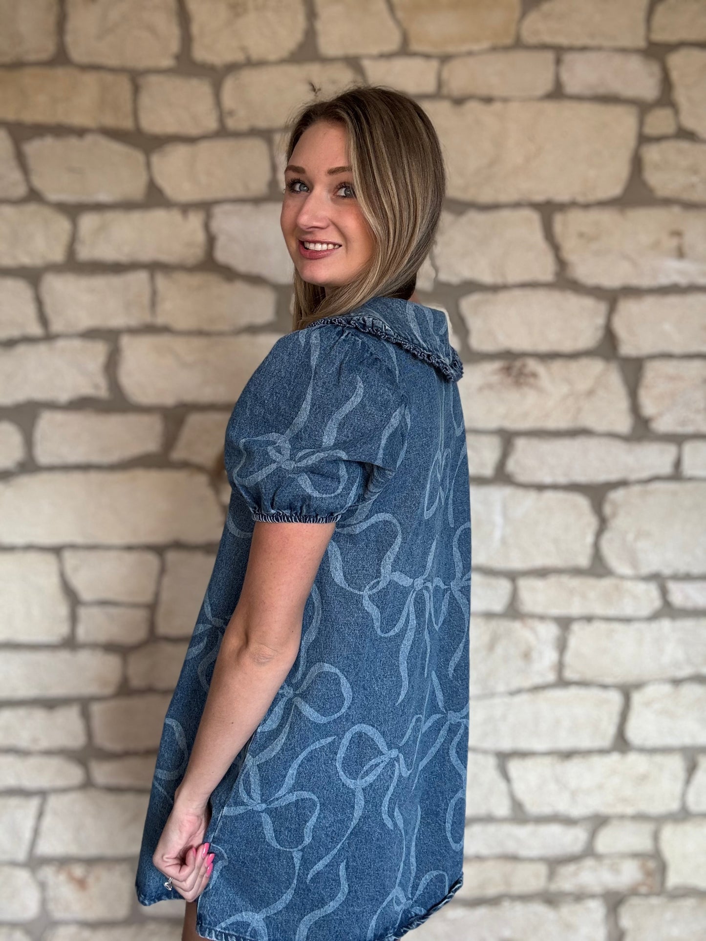 Denim Bow Dress