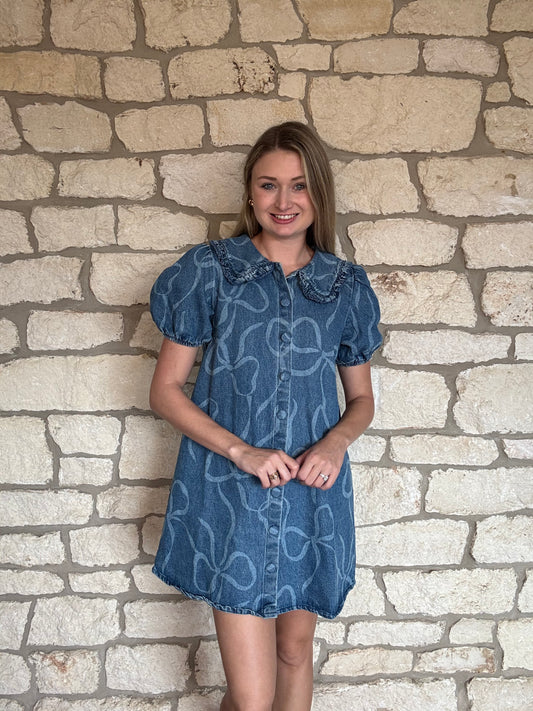 Denim Bow Dress