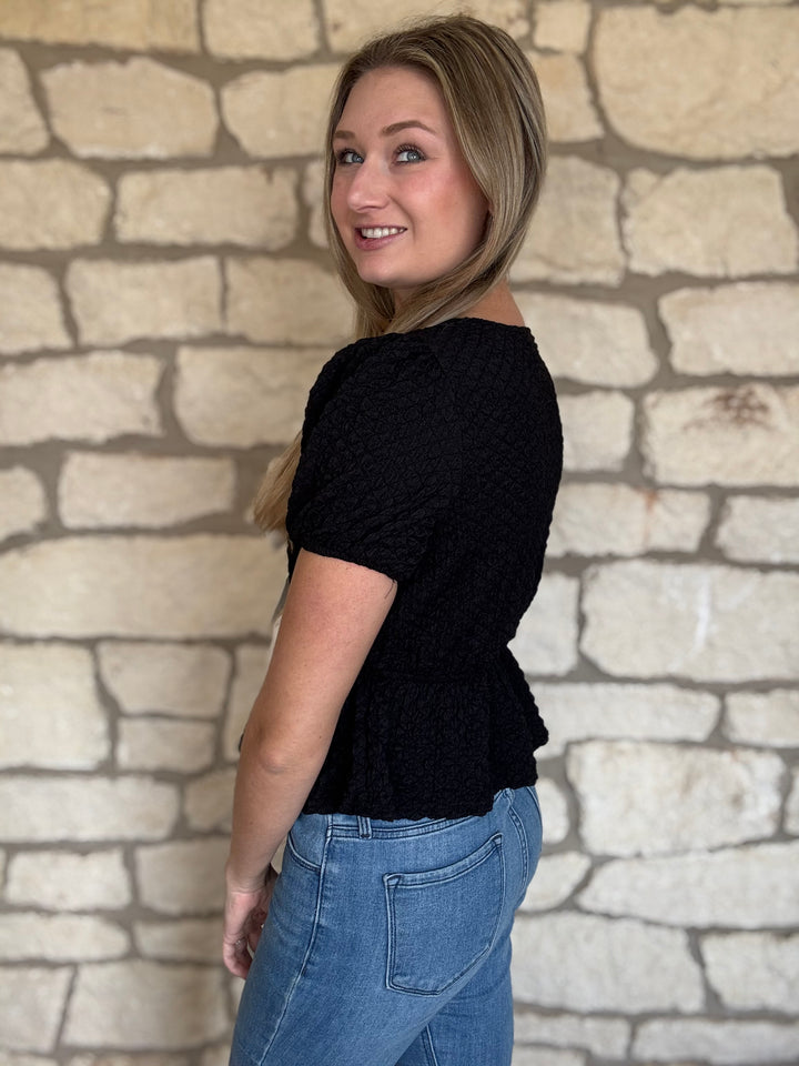 Meadow White Bow Puff Sleeve Top